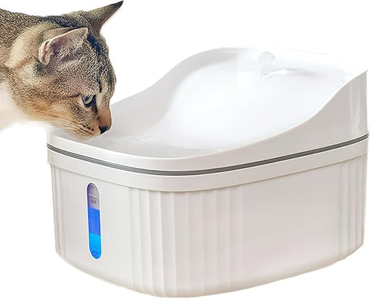 Cat Water Fountain, 101oz/3L Automatic Pet Water Fountain Dog Water Dispenser with LED Light and Water Level Window （Plug not Included）- for Cats, Dogs, Multiple Pets