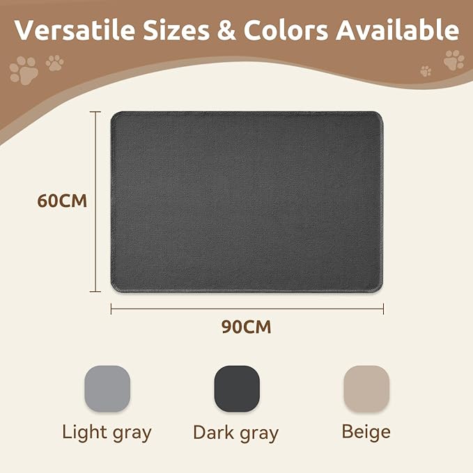 MontVoo Washable Dog Bed Cover, Absorbent Quick Dry Pet Bed Sheet, Easy Hair Removal Couch Covers for Dog/Cat, 24x35 Inches, Waterproof PU Backing Dog Bed Mat for Car Seat/Crate, Cover Only, Darkgrey