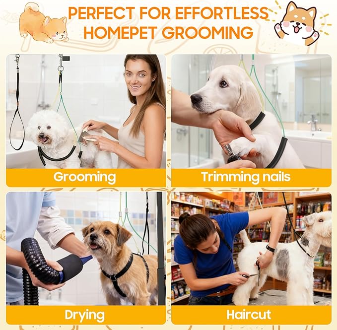 Dog Grooming Arm with Heavy-Duty Clamp, 29" Height Pet Grooming Table Arm for Dogs, Grooming Restraint for Nail Trimming, Haircuts, Grooming Sessions, Easy to Use on Most Grooming Tables