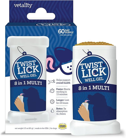Twist + Lick Well Gel 8 in1 Supplement for Dogs 2.3 oz