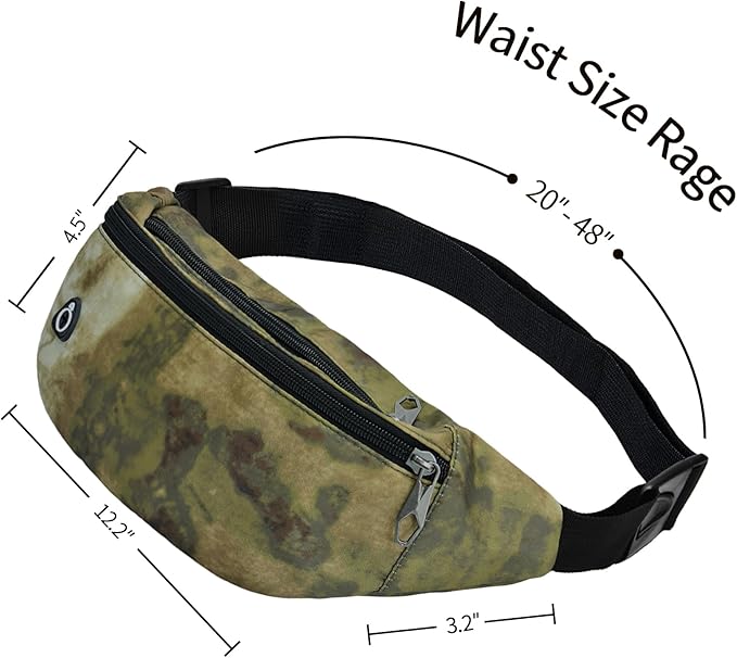 Fanny Pack for Men Women, Waterproof Sports Waist Bag Pack, Belt Bag for Travel Hiking Running
