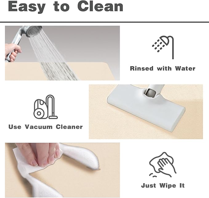Toilet Rug, Thin Toilet Rugs U Shaped Washable Non Slip Absorbent Quick Dry Low Pile Toilet Mat, 20"x24" U Shape Beige