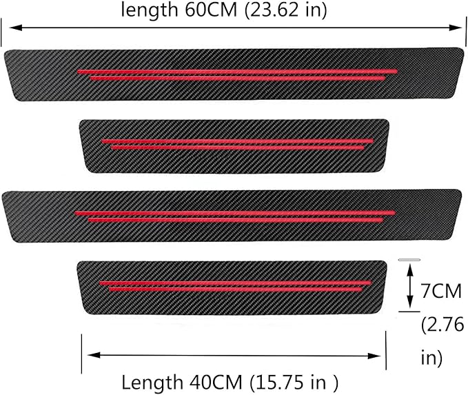 Door sill Protector, Door sill Scratch Protection (Suitable for Most car Models) Anti-Scratch Protection Strips（9PC red）