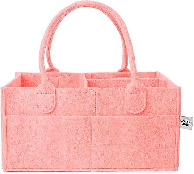 Mr. Pen- Baby Diaper Caddy Organizer, Pink, Nursery Storage Bin and Car Organizer for Diapers and Baby Wipes