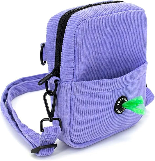 COOWONE Dog Treat Pouch,Velvet Dog Training Pouch Bag Built-in Poop Bag Dispenser | Large Capacity Pet Treat Training Bag for Treats, Kibbles, Pet Toys (lightpurple)