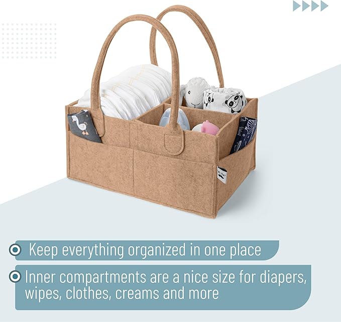 Mr. Pen- Baby Diaper Caddy Organizer, Earthy Clay, Nursery Storage Bin and Car Organizer for Diapers and Baby Wipes