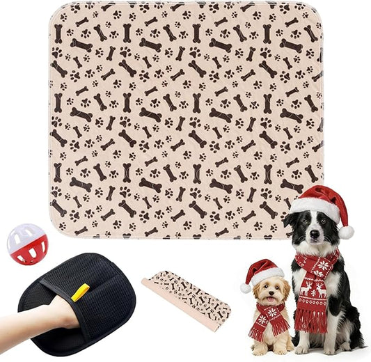 Puppy Pads with Pheromones, Washable Puppy Pee Pads for Dogs Reusable Puppy Pads for Dogs and Cats(with Pet Hair Removal Gloves)