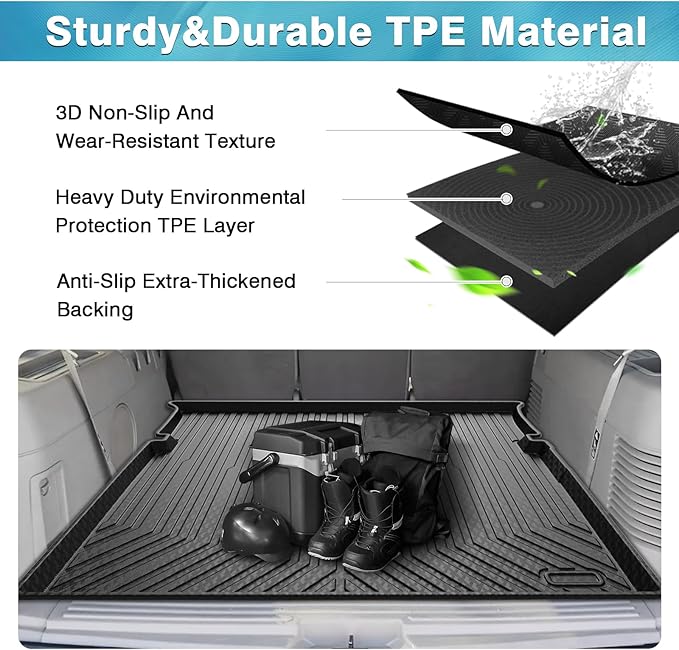 Mixsuper Custom Fit for Cargo Liner 2003-2017 Ford Expedition/Lincoln Navigator (No EL or L Models) Behind The 2nd Row Seats All Weather Rear Cargo Trunk Floor Mat
