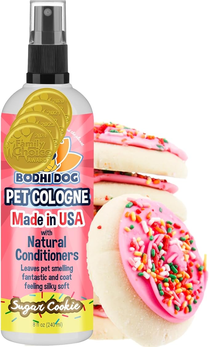 Bodhi Dog Premium Dog Cologne - Deodorizing Dog Perfume & Conditioner for Dogs & Cats - Natural Long Lasting Spray - Keeps Pets Fresh All Day - Gentle, Safe Formula, Made in USA (Sugar Cookie 8 Fl Oz)