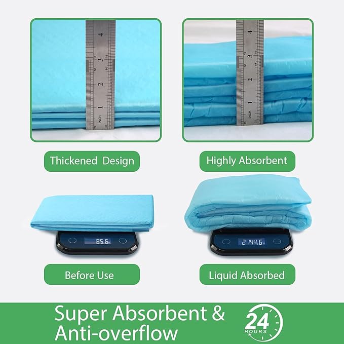 Extra Large Dog Pads 28"x34", 30 Count Thicker Puppy Pads XL, Super Absorbent Pee Pads for Dogs, Disposable Incontience Underpads for Doggies, Cats, Rabbits, Pups, Leak-Proof Pet Potty Mats