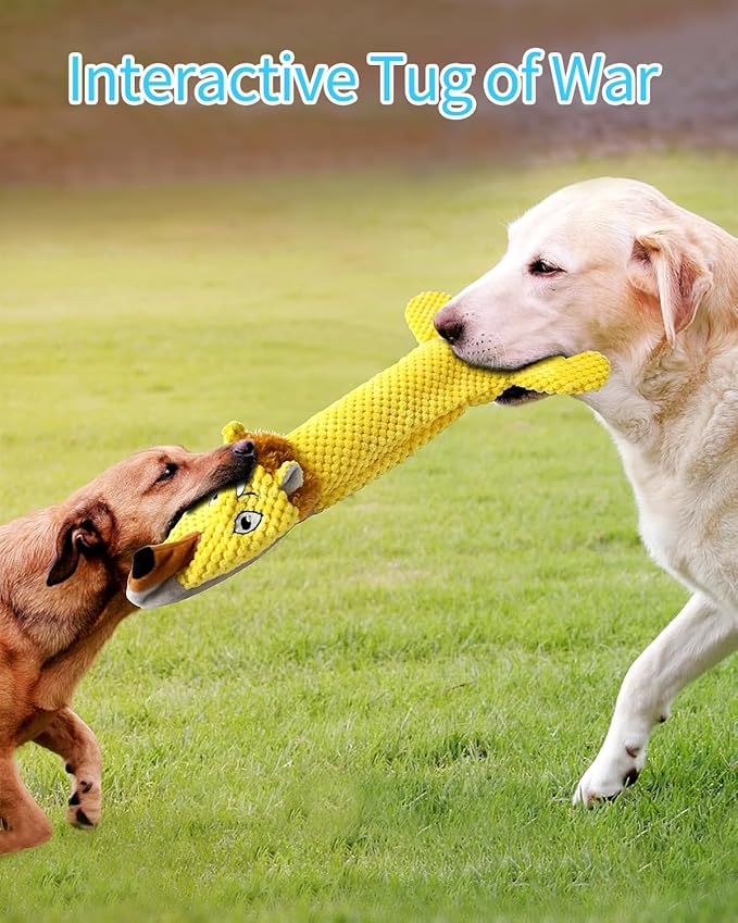 KrauzPet Dog Toys, Squeaky Plush No Stuffing Crinkle Dog Toy for Small Medium Large Dogs, Interactive Puppy Teething Water Bottle Dog Chew Toy