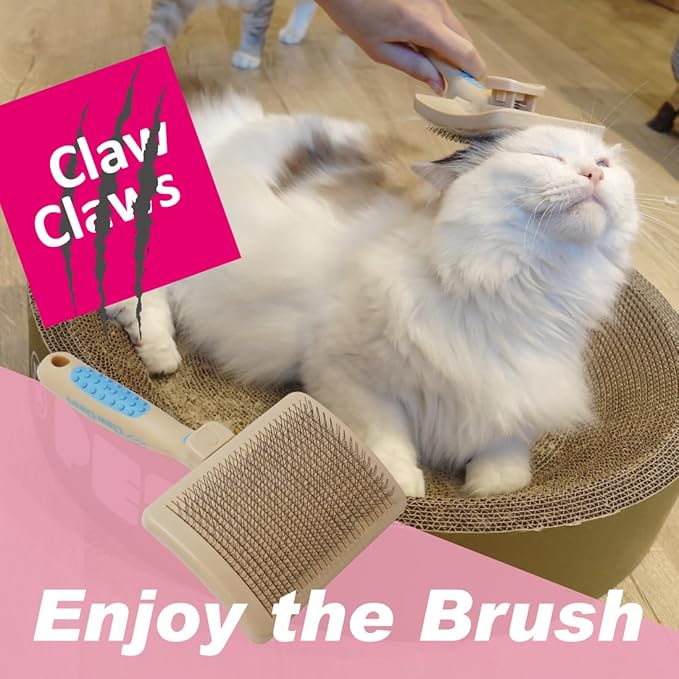 Claw Claws Pet Slicker Brush for Large Dogs, Plastic Handle, Gently Remove Tangled and Mats Hair, Pet Grooming Brush Tool, Sheepskin Wool Carders (5" Pad Quick Cleaning)