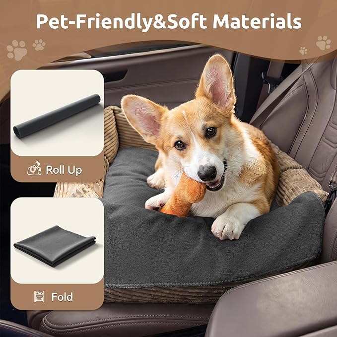 MontVoo Washable Dog Bed Cover, Absorbent Quick Dry Pet Bed Sheet, Easy Hair Removal Couch Cover for Dog/Cat, 32x45 Inches, Waterproof PU Backing Dog Bed Mat for Car Seat, Crate, Cover Only, Darkgrey