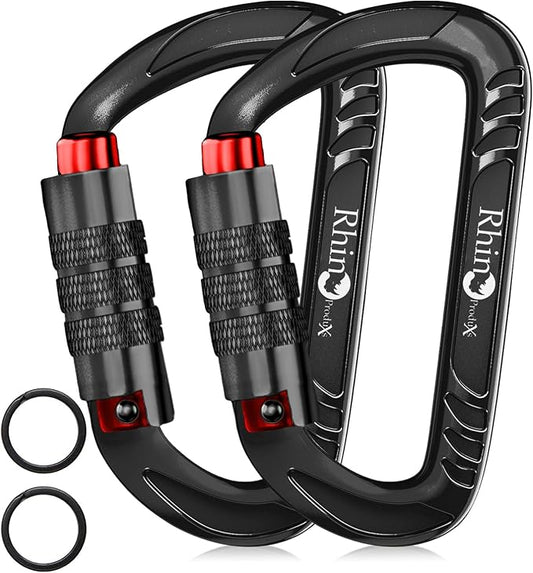 12kN (2697 lbs) Heavy Duty Carabiner Clips, for Securing Pets, Outdoor, Camping, Hiking, Hammock, Dog Leash Harness, Keychains