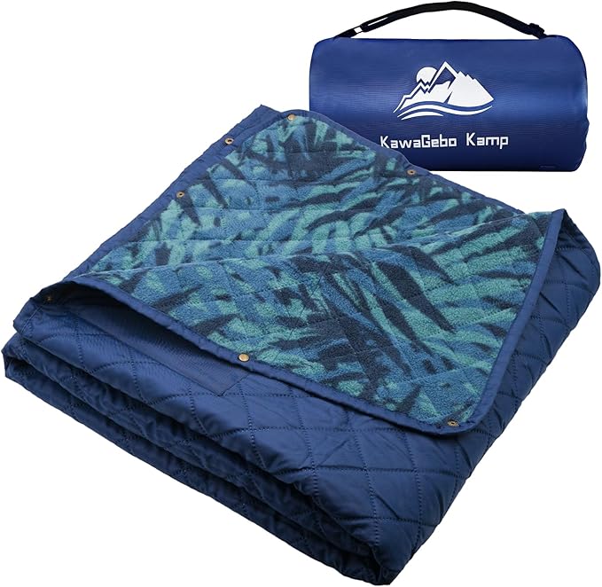 KawaGebo Kamp Outdoor Waterproof Blanket, Foldable Fleece Stadium Blanket for Outdoor Sports Event, Camping, Car, Pet, Picnics - Windproof, Wearable, Machine Washable 80" x 58" (Jungle)