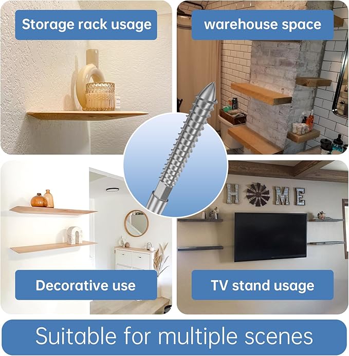 Floating Shelf Hidden Support Brackets (6pcs) and Installation Aid Steel Hardware - with Drill Guide, Floating Wood Shelf Hidden Brackets - Premium Thin Shelf Hidden Support