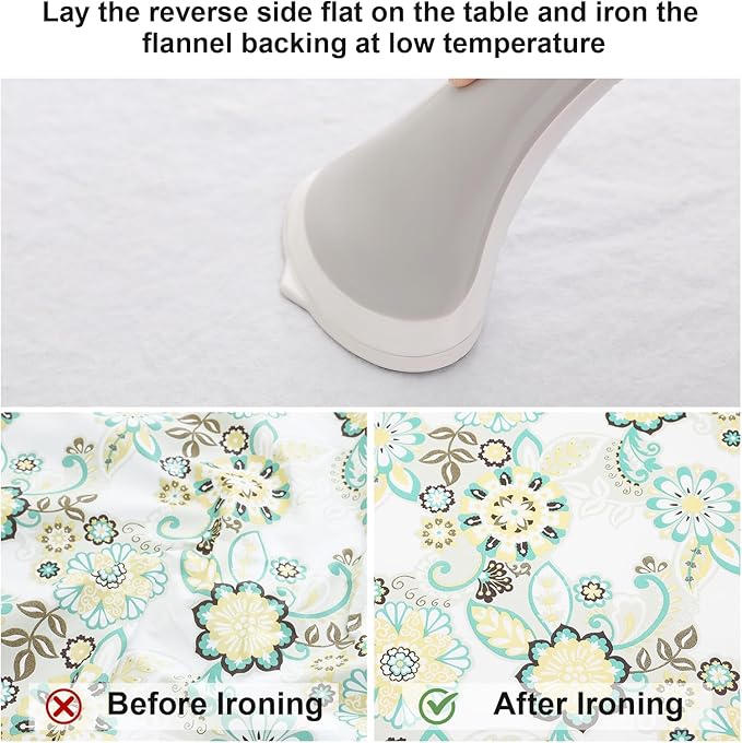 misaya Rectangle Vinyl Tablecloth, Fitted Table Cover, 100% Waterproof, Elastic Edge, Flannel Backing, Plastic Table Cloth Fit 4 Foot Folding Tables for Picnic, Outdoor (Paisley Flower, 24x48 inch)