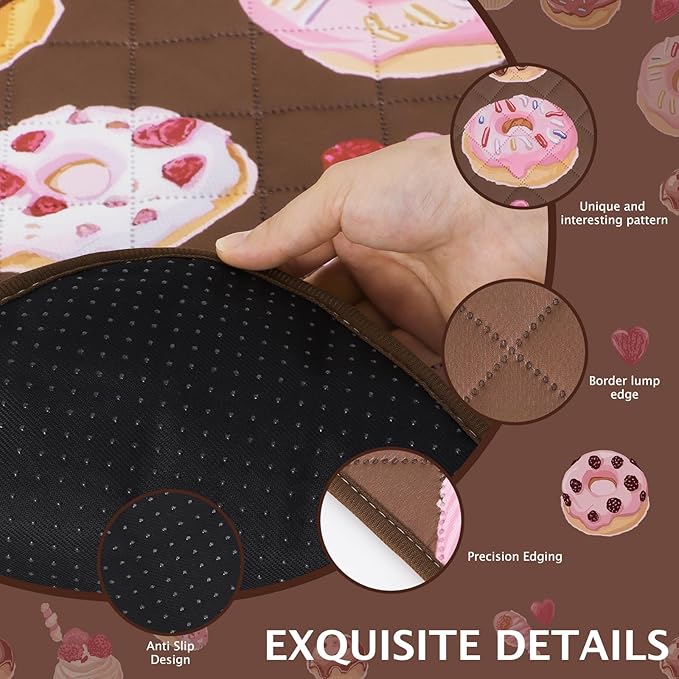 IEUUMLER Washable Pee Pads for Dogs, 2 Pack Cake Pattern Reusable Waterproof Puppy Potty Pads, Non-Slip Absorbent Pet Training Pads for Playpen Crate Bed EU015 Coffee Cake, 36x31
