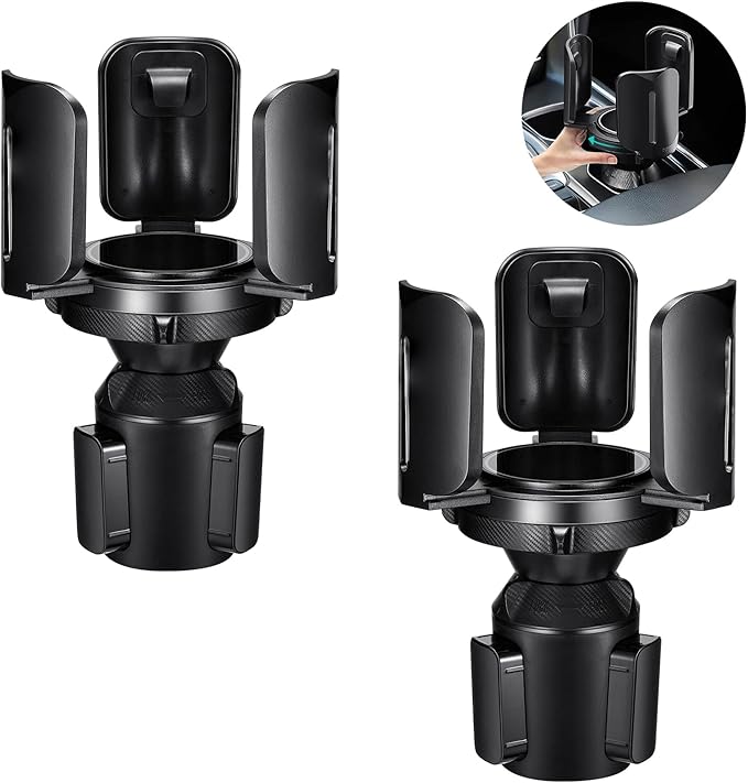 Car Cup Holder Expander Adapter (Adjustable) This Hill All Purpose Cup Holder Expander for Car with Rubber Fits Less Than 5.51" Large Bottles & Mugs & Foods & Drinks