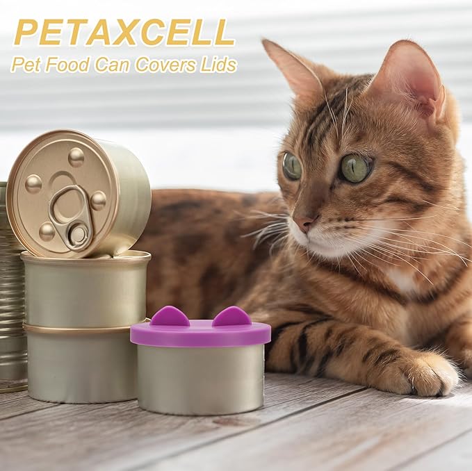 Cat Food Can Covers Lids, Dog Food Can Lids with Cute Pet Ears Shaped Silicone Toppers One Fit 3 Standard Sizes, (Forest Green, 2Pcs), Intended for Dog/Cat/Pet Food Cans
