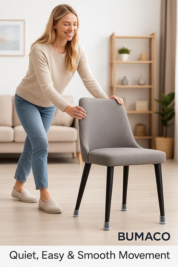 BUMACO Chair Leg Floor Protectors Chair Leg Protectors for Hardwood Floors Silicone Pads Covers to Protect Floors Clear-20 Pcs Universal S (15/16" to 1-5/16")