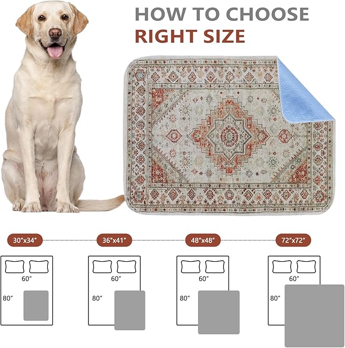 Qeils Washable Pee Pads, Reusable Puppy Pads Super Absorbent Leakproof Dog Training Pads, Non-Slip Wee Wee Pads for Crate, Floor, Potty Pads Feeding Mat Dog Pee 2 Pack 18"x24"