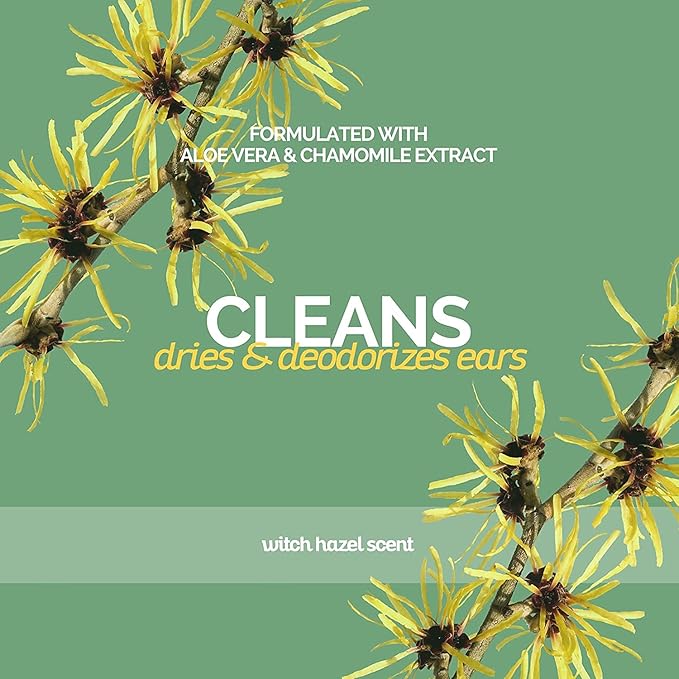 Bark2Basics Dog Ear Cleaner, 16 oz - All Natural, Witch Hazel, Gentle Aloe Vera and Chamomile Extract Base, Breaks Through Tough Wax