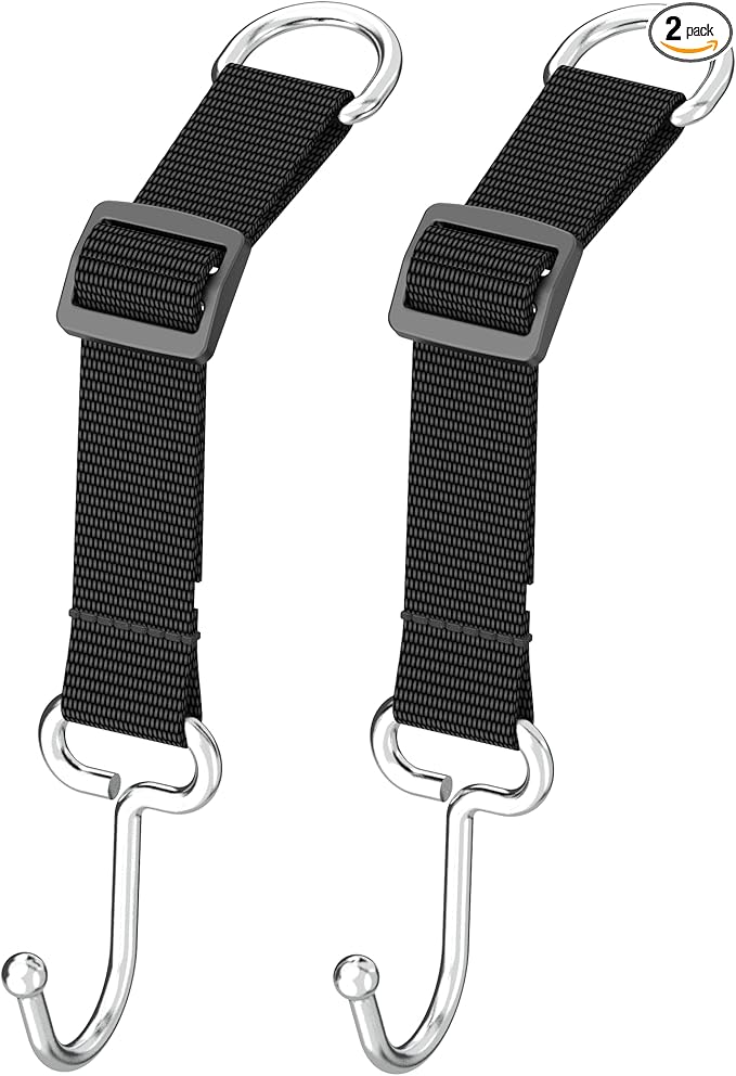 Car Headrest Hooks for Purse and Bags, Purse Holder for Car, Adjustable Back Seat Hanger, Metal Heavy Duty 100 lbs, (C1)