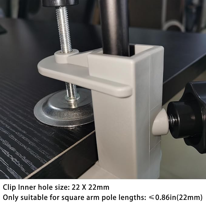 Dog Metal Grooming Table Arms Clamp, Heavy Duty Aluminium Alloy Pet Hair Cut Holder Adjustable H Bar Clamp Fixture Fixation(Clamping Range:0.2~1.9 in)(Inner Dia 22 * 22mm)