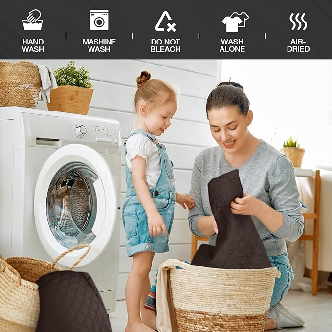 TAOCOCO Non-Slip Recliner Chair Cover Sofa Slipcover, Pet Cover for Small Recliner Chair with Elastic Straps, Washable Reclining Chair Cover Recliner Furniture Protector (23'' Small, Chocolate)