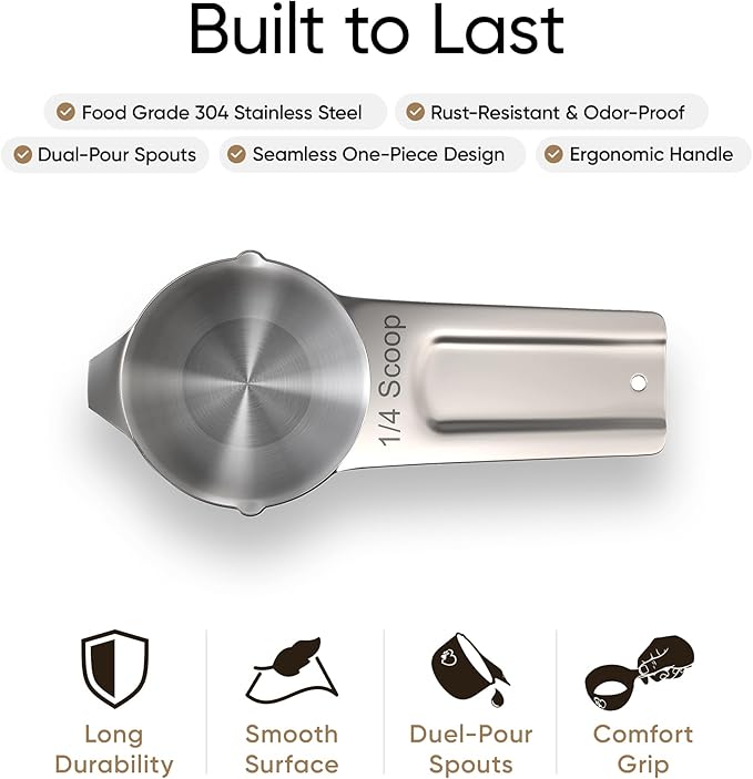 Color Up ¼ Cup Pet Food Scoop – Stainless Steel Dog Food Scoop Cup (4 Tbsp) – Durable, Rust-Resistant Measuring Scoop for Dogs, Cats, Birds & Rabbits – Ideal for Dry Food & Treats