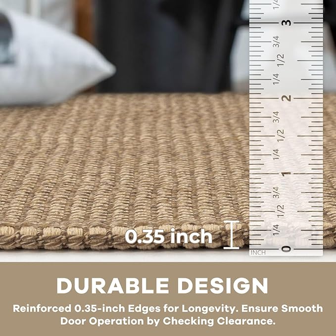 KOZYFLY Extra Long Runners for Hallways 2.6x18 ft Washable Kitchen Runner Non Slip Rubber Backed Hallway Rug Cotton Entryway Runner Rug Floor Carpet for Indoor Hall, Kitchen, Stair, Tan/Orange/Brown