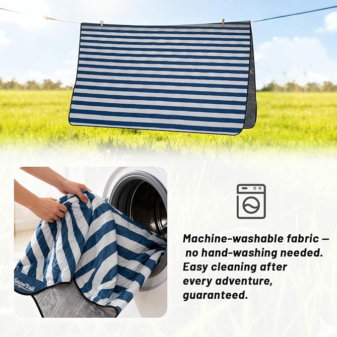 Large Picnic Blanket 80"x80" – Extra Large Waterproof Sandproof Outdoor Blanket for Beach, Grass, Park, Lawn, Camping, Wedding Registry Gift, Foldable & Portable Mat for Family Travel