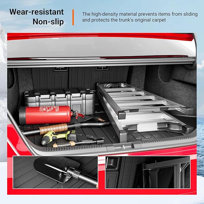 powoq Cargo Mat Compatible with 2025 2026 Toyota Camry Cargo Liner Trunk Mat (Includes Hybrid) TPE Back Seat Protector Replacement for 2025-2026 Toyota Camry Accessories (Trunk Mat+Backrest Mats)