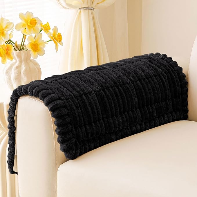 Smiry Couch Cover for Dogs, Non Slip Washable Sofa Protector for Pets, Soft Furniture Cover for Pet, Stylish Sofa Covers, Cozy Protect Against Fur, Dirt & Daily Life (Black, 20" x 24", 2 Pack)
