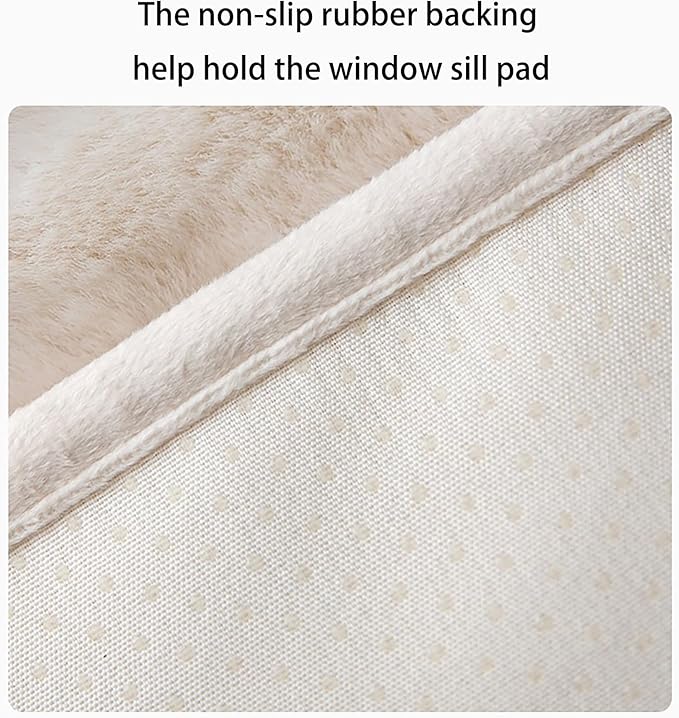 Soft Cat Window Sill Dog Pad Perch,Fluffy Windowsill Dog Pet Mat Pillow Seat Bed, Cat Pet Cushion for Window Sill Mat (Coffee, 12"x35")