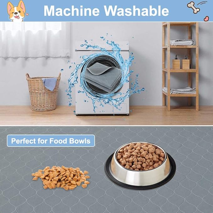 KOOLTAIL Washable Pee Pads for Dogs - Waterproof Dog Mat Non-Slip Puppy Potty Training Pads, Reusable Whelping Pads for Dog Crate PlayPen