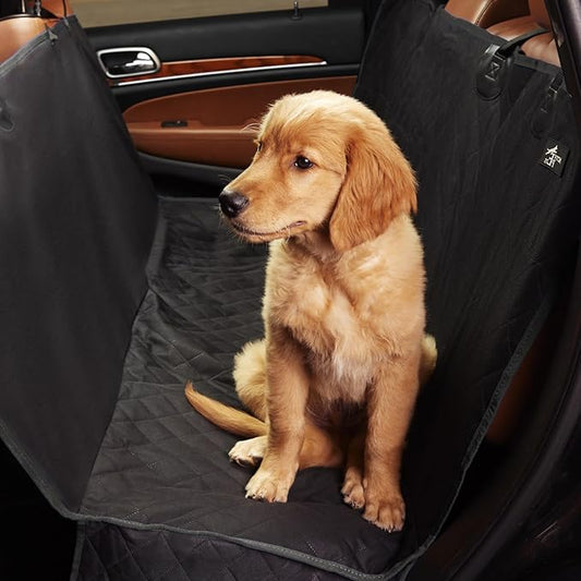 Active Pets Black Standard Dog Car Hammock Back Seat Cover, Waterproof Backseat Cover Protector for Truck Bench Rear of Sedans or SUVs, Essential Pet Supplies Vacuum or Wipe Clean, Machine Washable