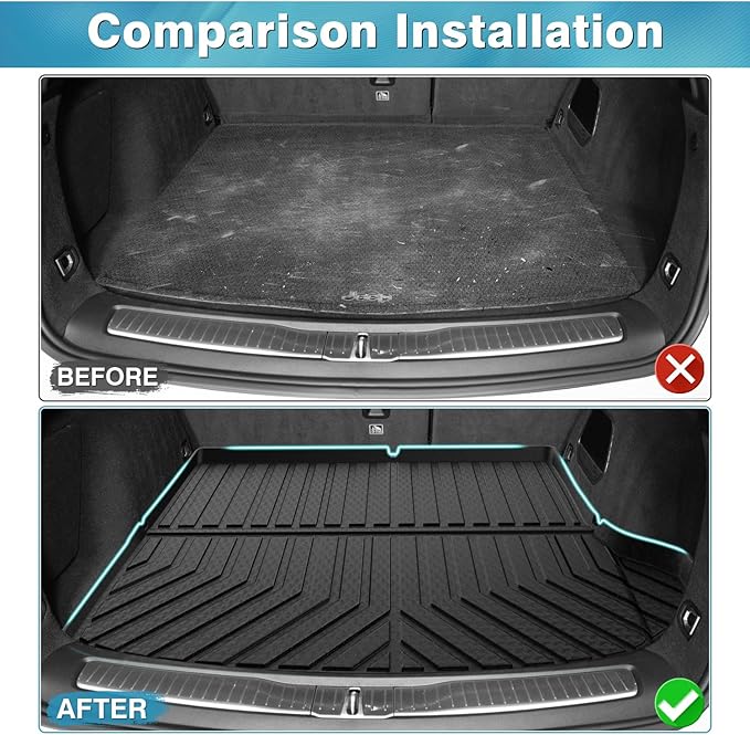Mixsuper Custom Fit Cargo Liner for New Jeep Grand Cherokee 2026 2025-2022, Only for 5 Seats, All Weather Cargo Mat Rear Trunk Liner Black