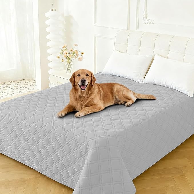 CYCMACO Waterproof Dog Blanket, Non-Slip Soft Pet Bed Cover, Couch Cover for Dogs Washable, Protects Sofa, Furniture, Crate, Car, Tear Resistant Leakproof Pet Blanket (30x70 Inch, Light Grey)