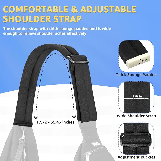 SlowTon Dog Carrier Sling - Thick Padded Shoulder Strap Adjustable Dog Carriers for Small Dogs, Puppy Carrier Purse for Pet Cat with Front Zipper Pocket Safety Belt Machine Washable (DB, L)