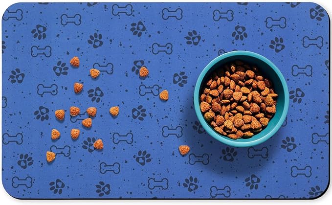 Dog Food Mats,Cat Absorbent Water Bowl Feeding Mats Pet Placemats for Food and Water Spot 16 * 24 inch