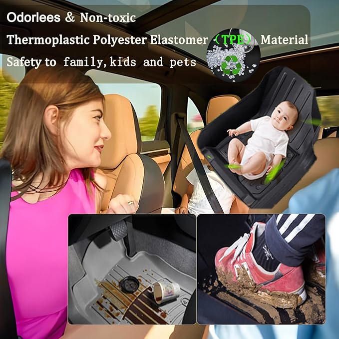 Aiqiying Floor Mats Compatible with Honda Accord 2013-2017 Models，All Weather Carpet Liners Waterproof Durable Custom-Fit Front Rear Full Set Protection TPE Accessories
