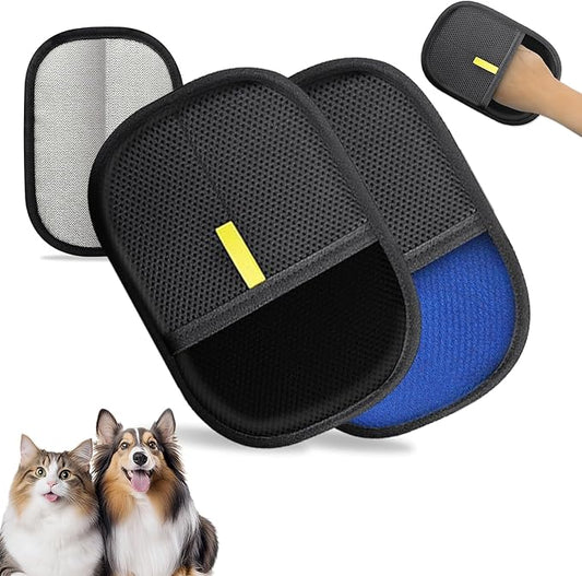 NEBALASTE 2Pcs Pet Hair Remover Gloves Brush for Dogs & Cats,Electrostatic Reusable Pet Hair Remover Tool for Laundry,Clothing,Couch,Carpet,Car Seat,Upgraded Animal Fur Removal Tool