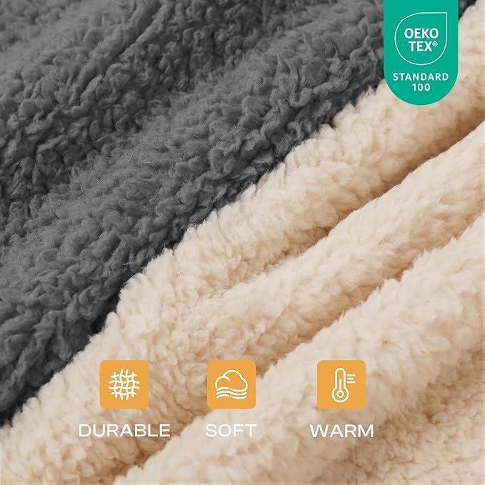 Luciphia Premium Fleece Dog Puppy Blanket Soft Pet Sherpa Calming Cat Blanket Throw for Small Medium Dog Cat(Grey,30x20 inches)