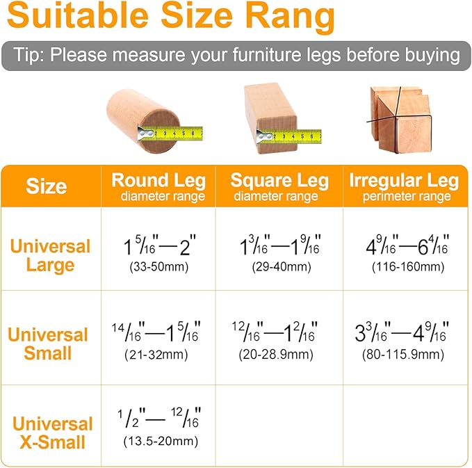 CHUNZEXI 36 Pack Chair Leg Floor Protectors for Hardwood Floors, Silicone Felt Covers Pads Caps, Protect Wood Furniture Feet Floors Noise Reduce and Scratch (Universal Small & Clear)