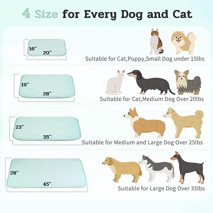 NWK Fluffy Self Warming Cat Mat, Cat Blanket, Thermal Dog Mat, Washable, Non-Slip Bottom for Sofa & Crate & Kennel & Car Seat (Mint Green, X-Large (45'' X 28'' X 0.4''))