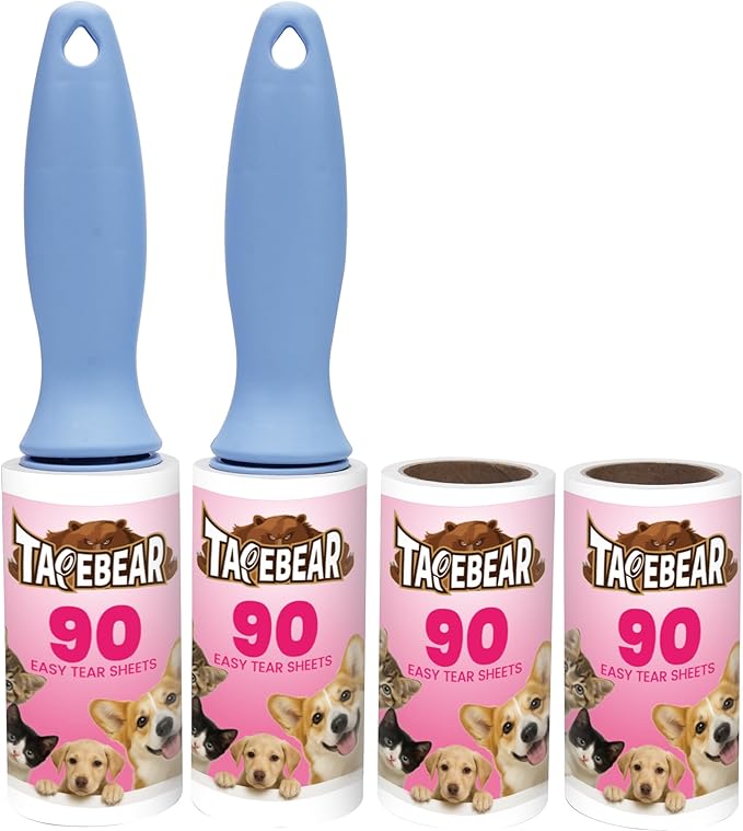 TAPEBEAR Lint Rollers 360Sheets with 2 Handles, Sticky Roller for Pet Hair Lint Debris, Easy Start Easy Spiral Tear Dog and Cat Lint Remover for Clothes Sofa Bed Furniture Carpet Car Seat
