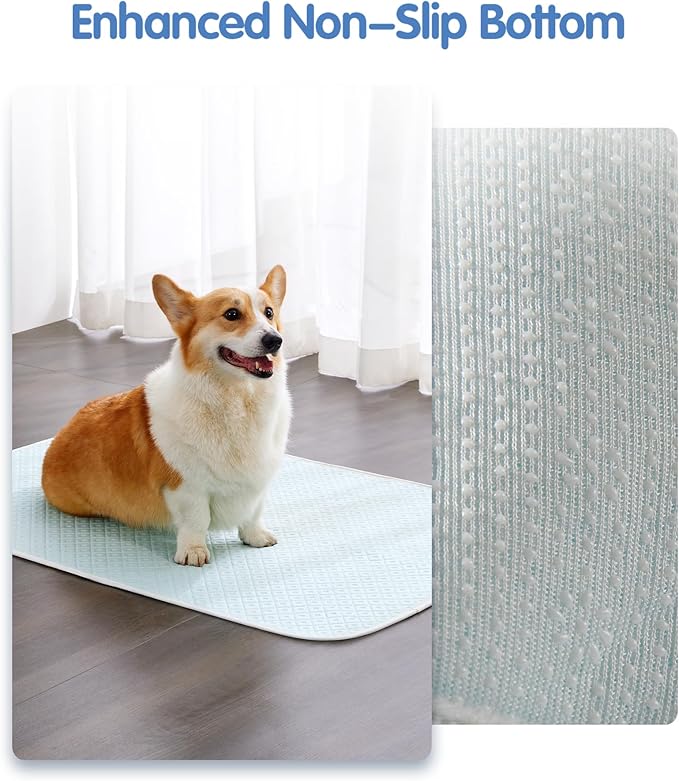 TIMSUNBER Dog Cooling Mat - Instant Cooling Pet Bed for Dogs & Cats, 6-12°F Drop, Non-Toxic & Machine Washable, Anti-Slip Bottom, Cool Mat for Indoor & Travel Use Light Blue 36" x 24"