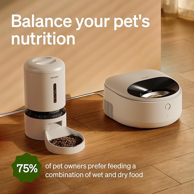 PETLIBRO Automatic Cat Feeder Wet Food with Stainless Steel Bowl 2 Packs, Refrigerated Auto Cat Feeder with Semiconductor Cooling, 3 Fresh Meals, App-Controlled Pet Food Dispenser, Easy to Clean